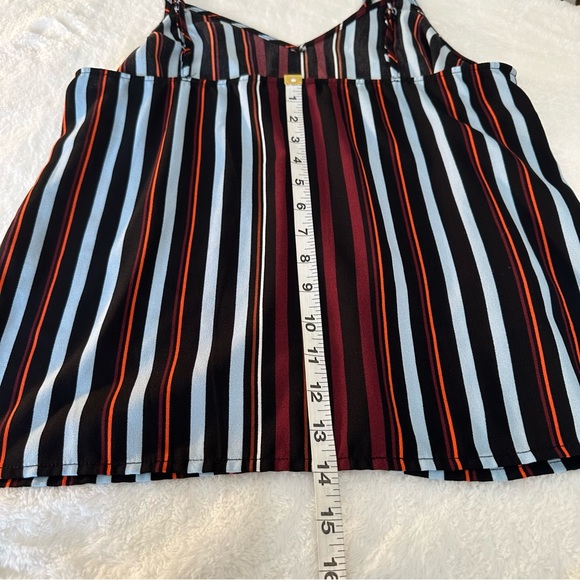 Halogen V-Neck Striped Adjustable Straps Tank Top Camisole Size M - Picture 10 of 11